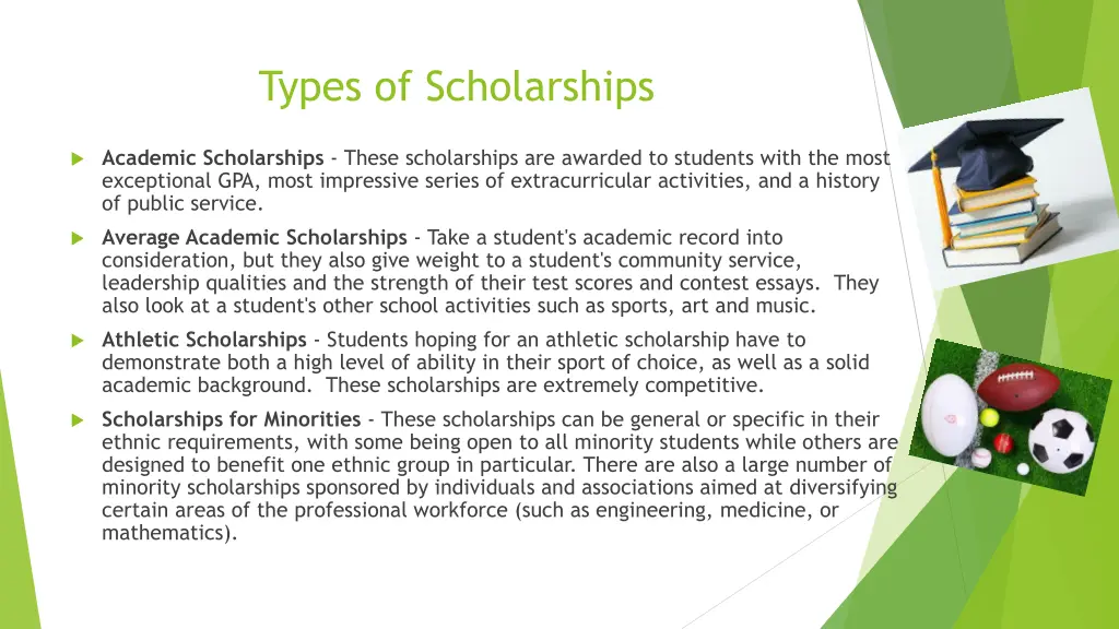types of scholarships