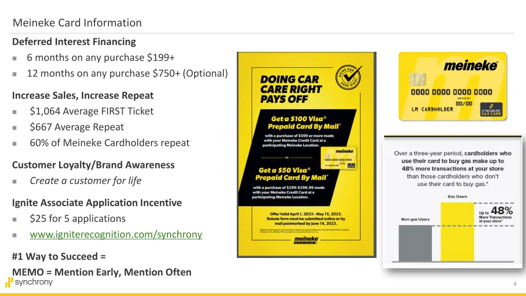 meineke card information