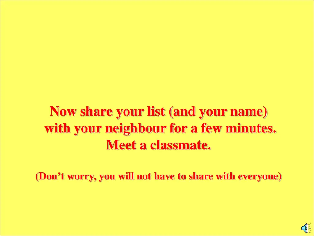now share your list and your name with your