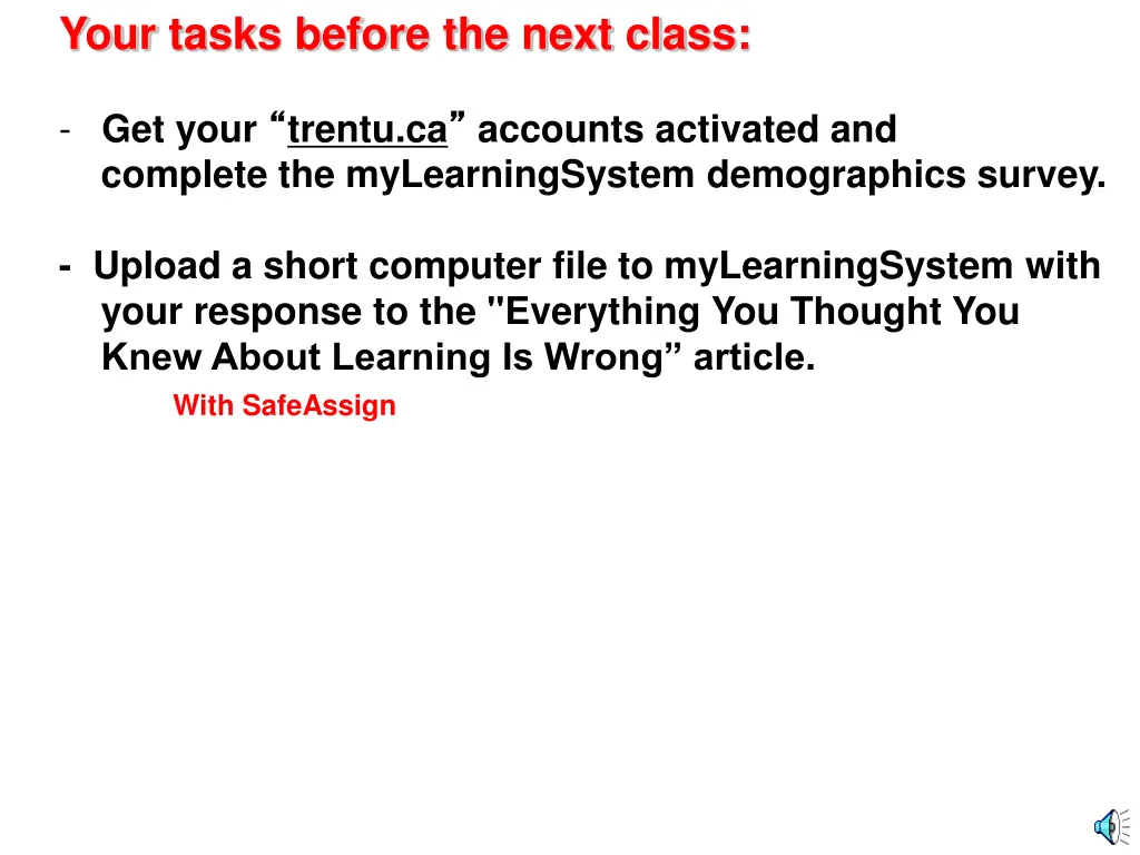 your tasks before the next class 2