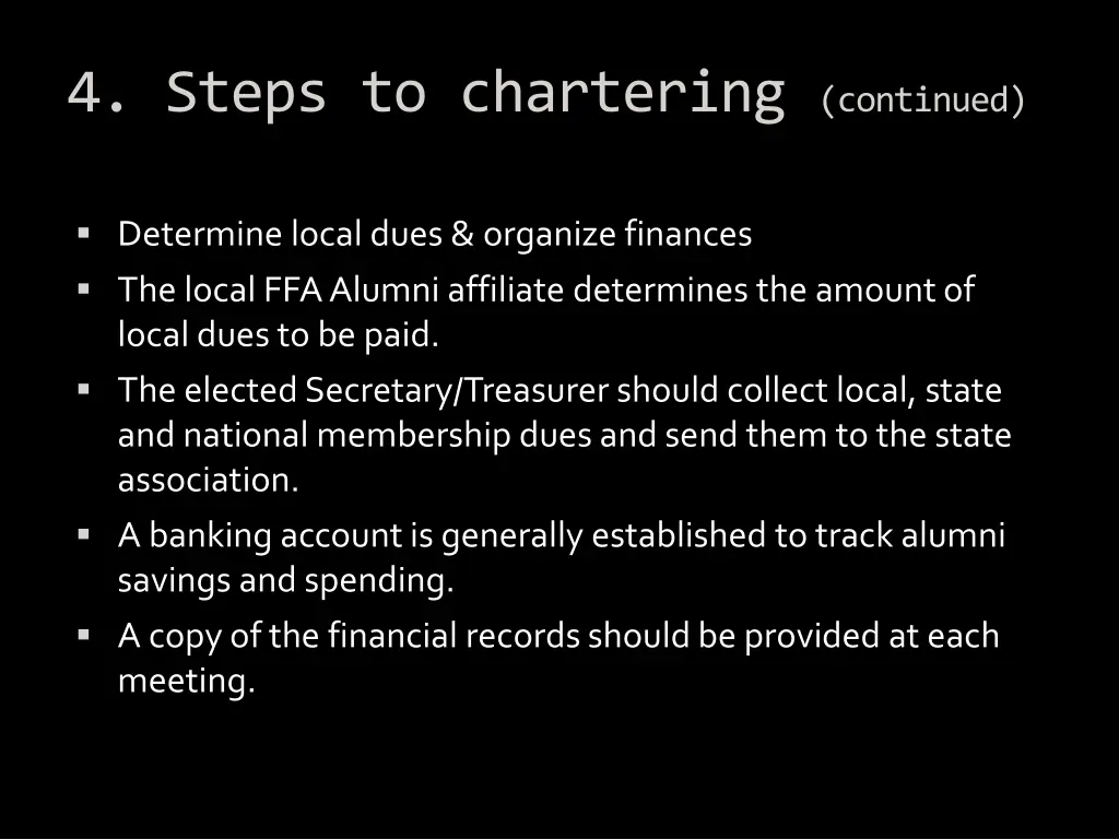 4 steps to chartering continued 1