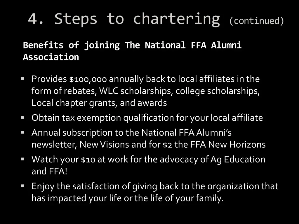 4 steps to chartering continued 4