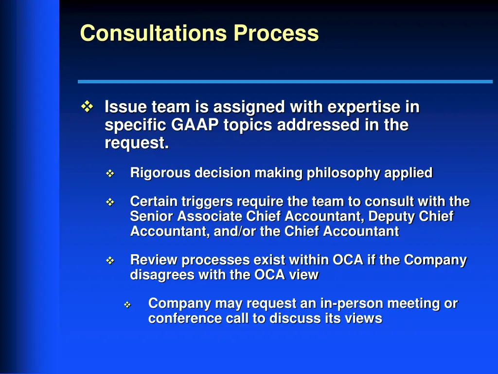 consultations process