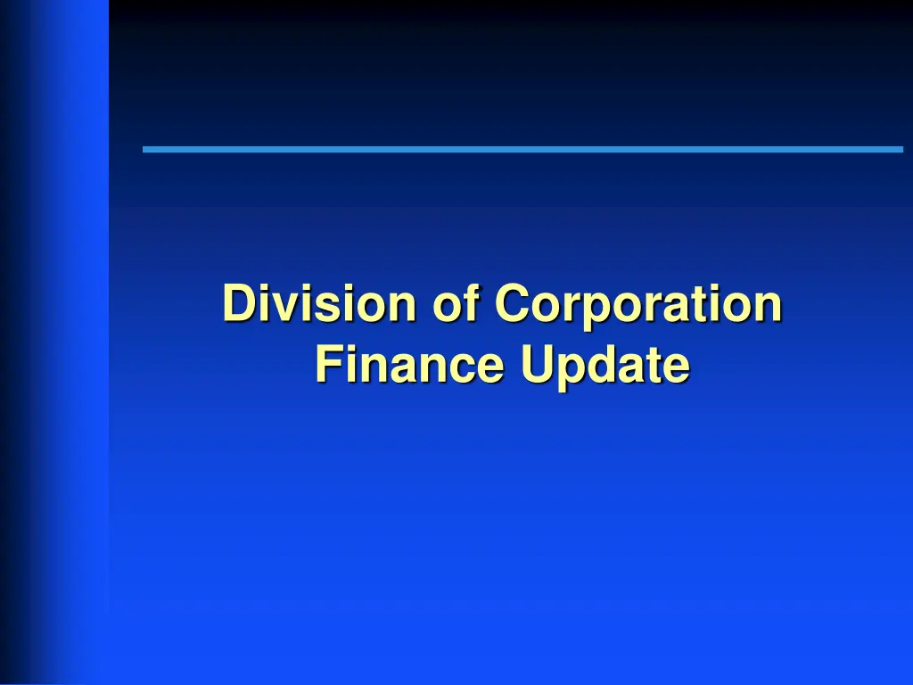 division of corporation finance update