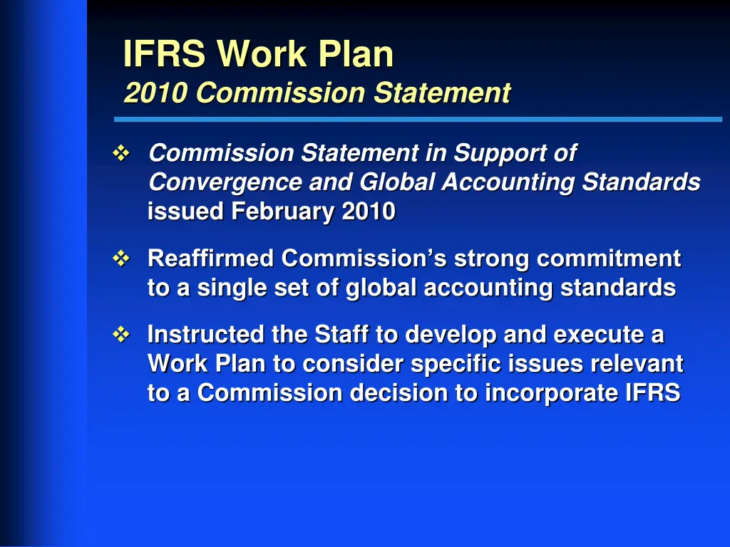 ifrs work plan 2010 commission statement