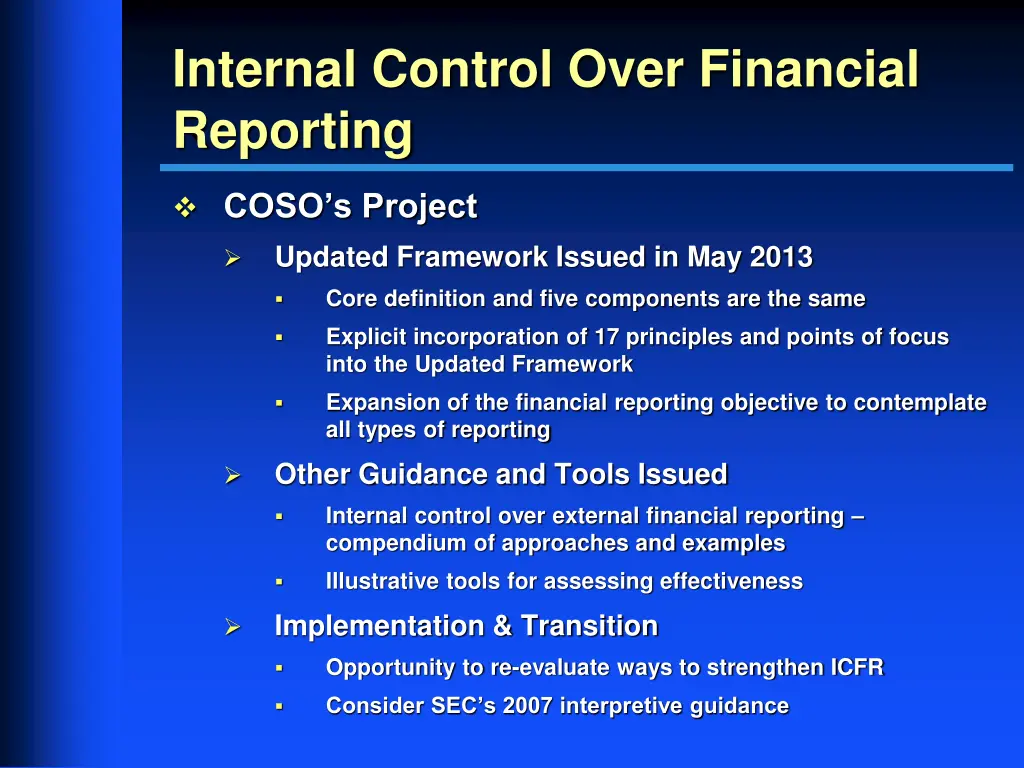 internal control over financial reporting
