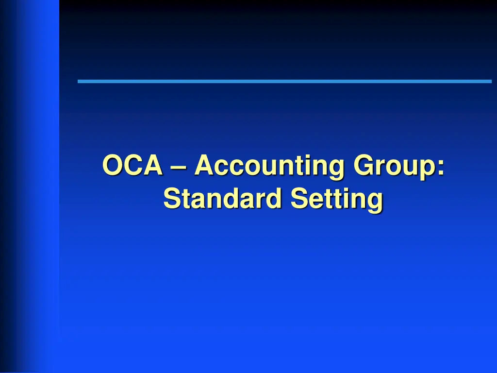 oca accounting group standard setting