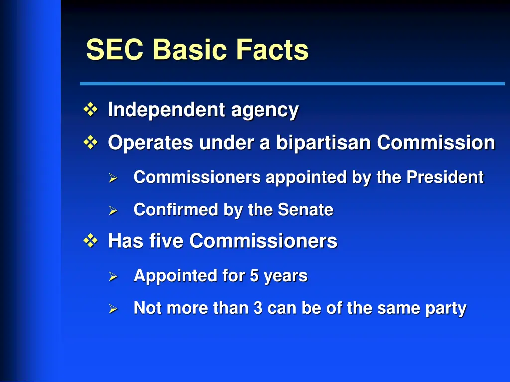sec basic facts