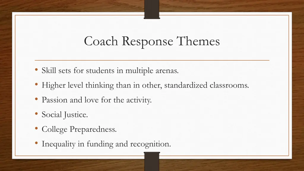 coach response themes