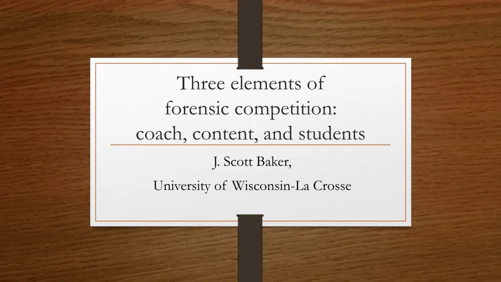 three elements of forensic competition coach