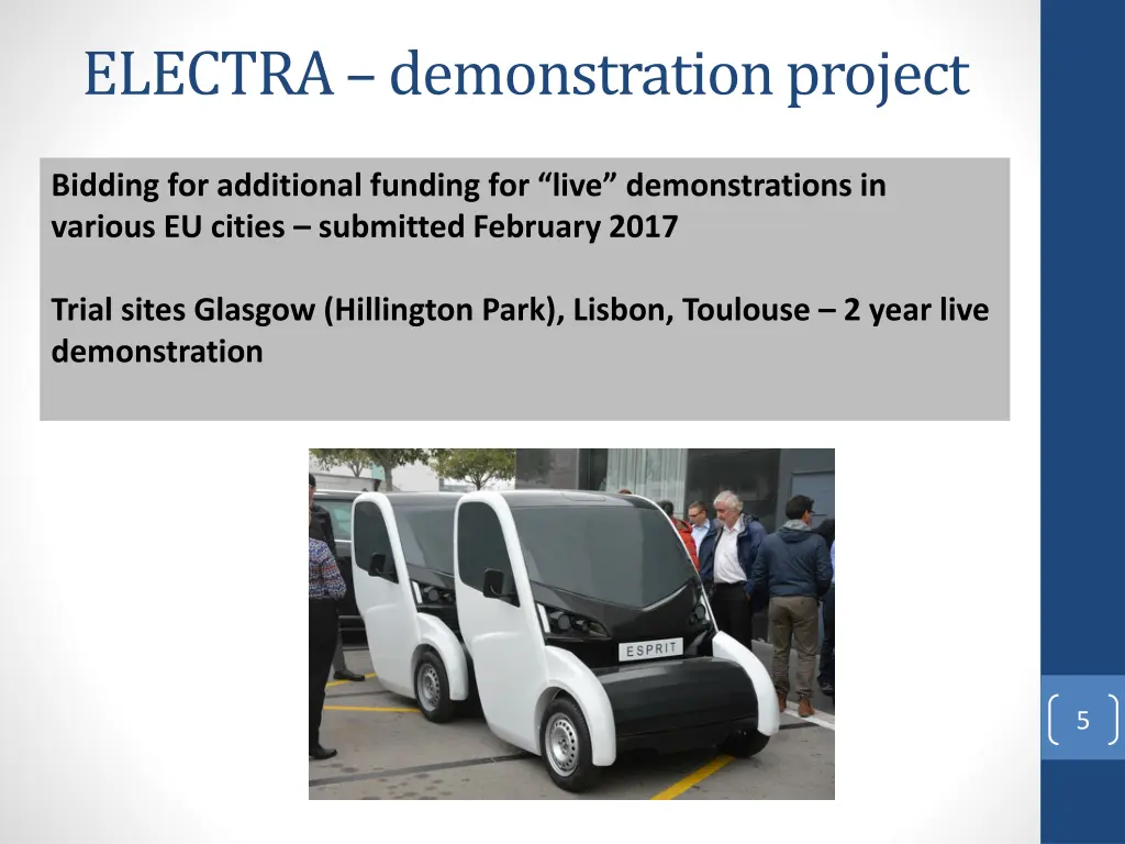 electra demonstration project operation