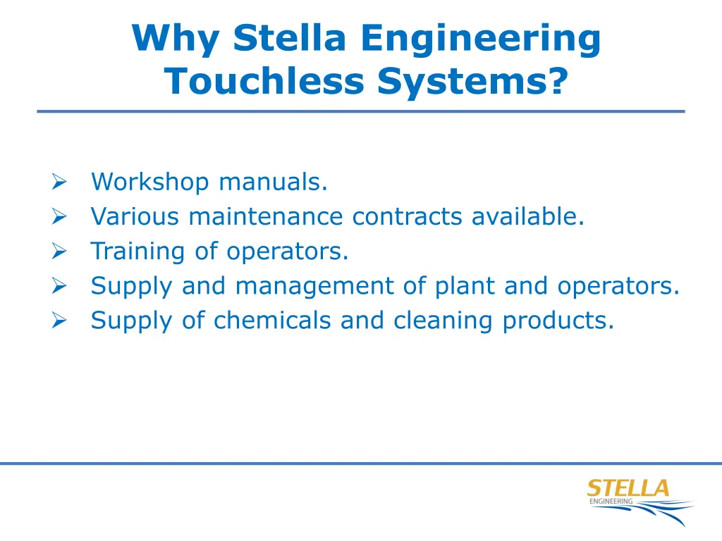 why stella engineering touchless systems 1