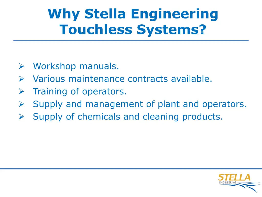 why stella engineering touchless systems 1