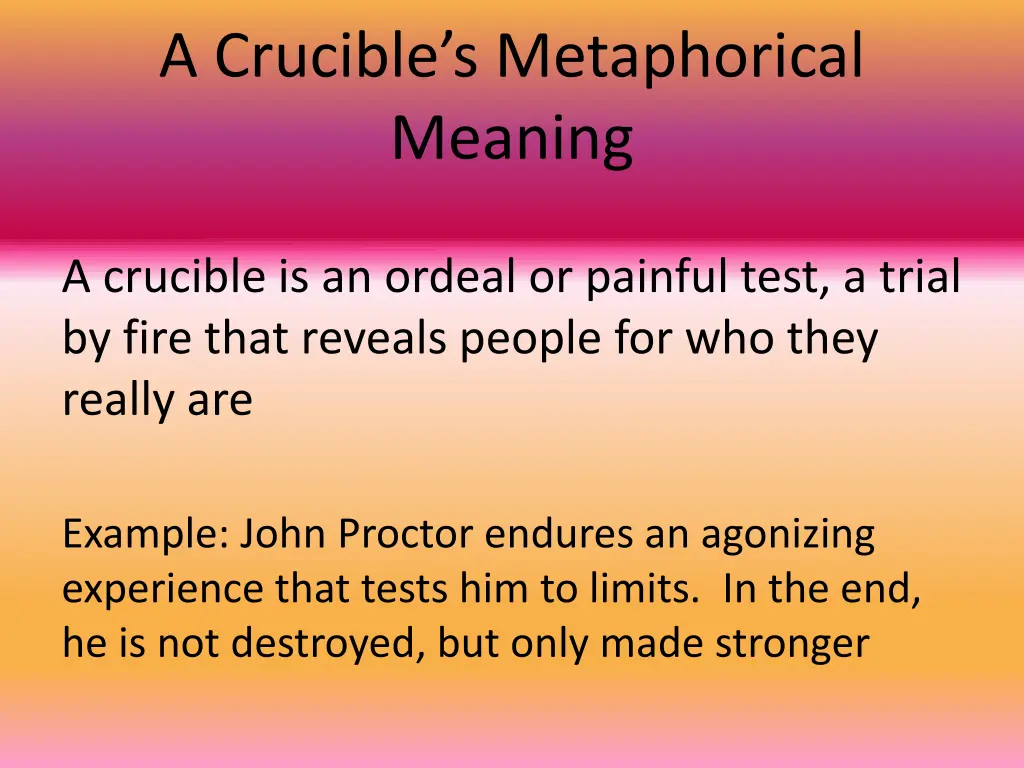 a crucible s metaphorical meaning