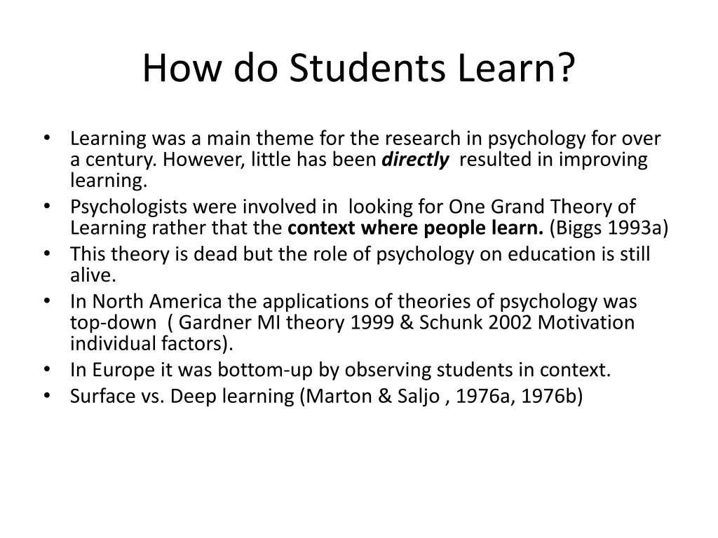 how do students learn