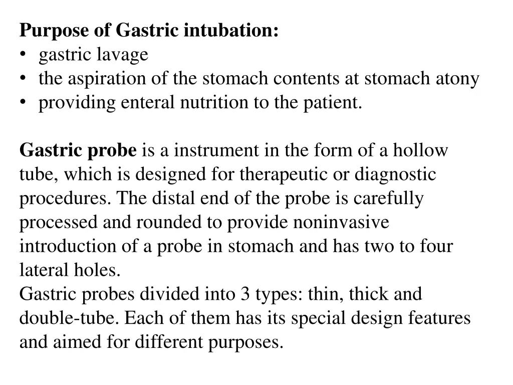 purpose of gastric intubation gastric lavage