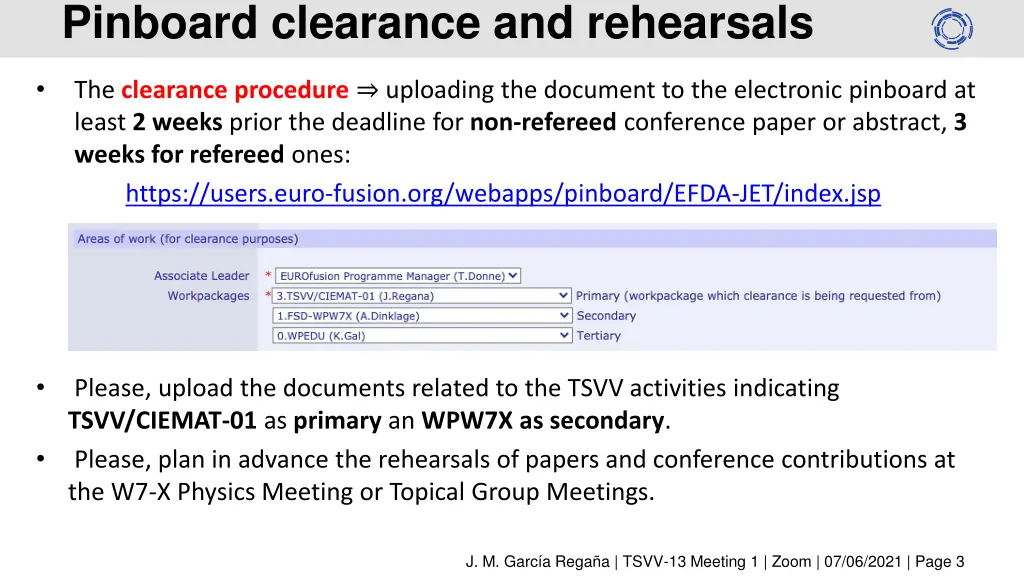 pinboard clearance and rehearsals