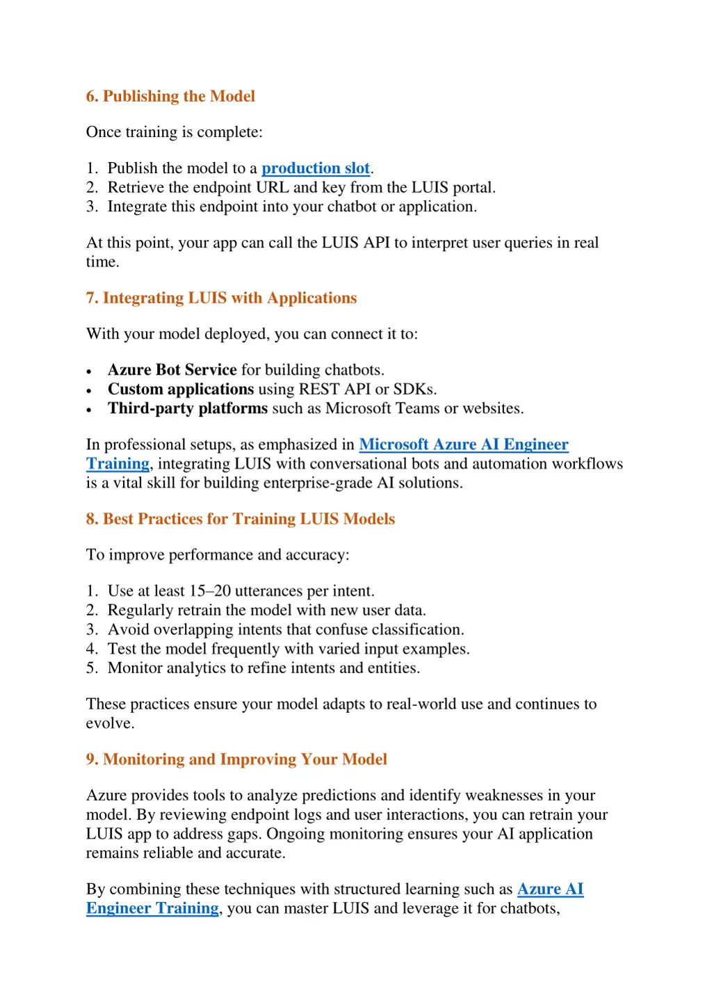 6 publishing the model