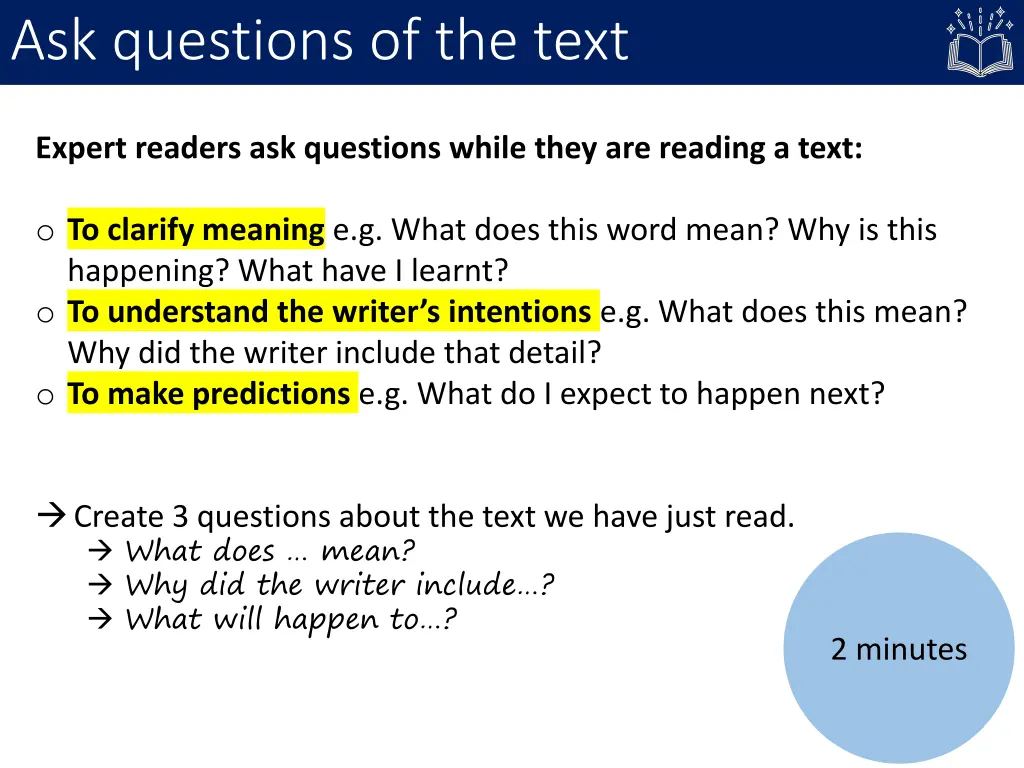 ask questions of the text