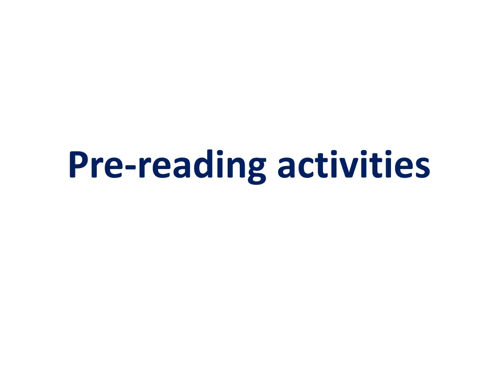pre reading activities