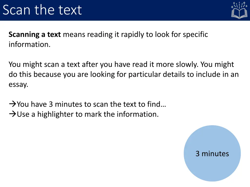 scan the text