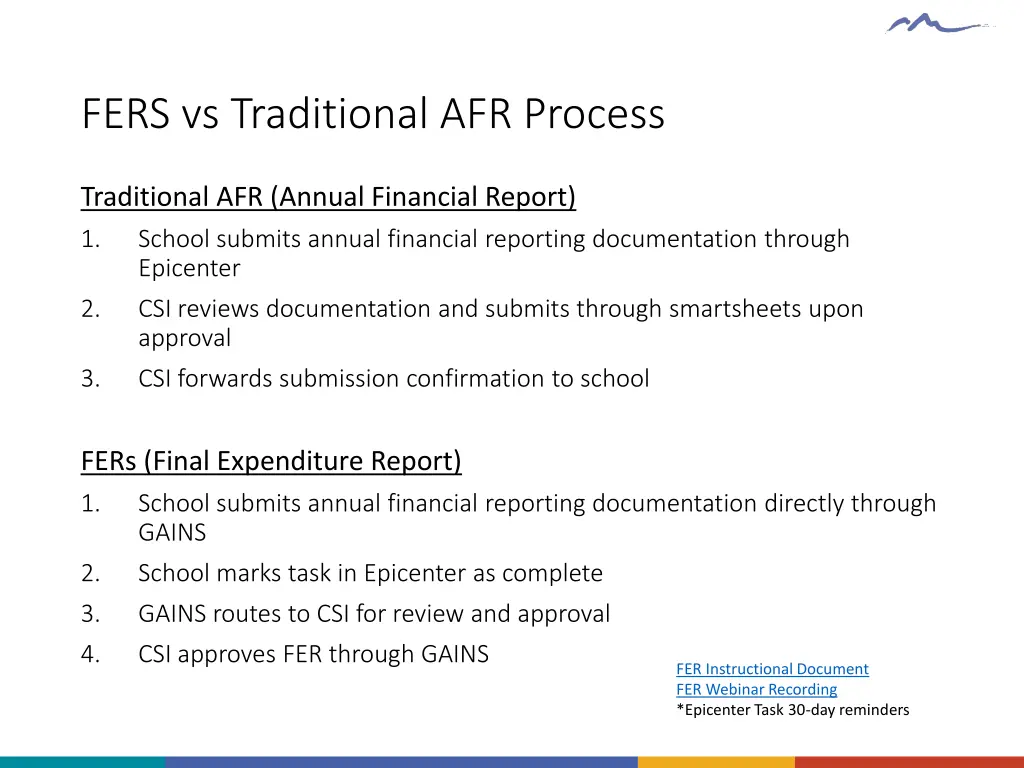 fers vs traditional afr process