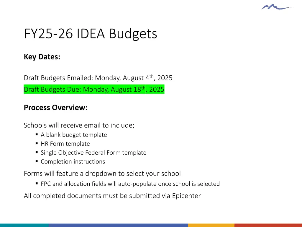 fy25 26 idea budgets