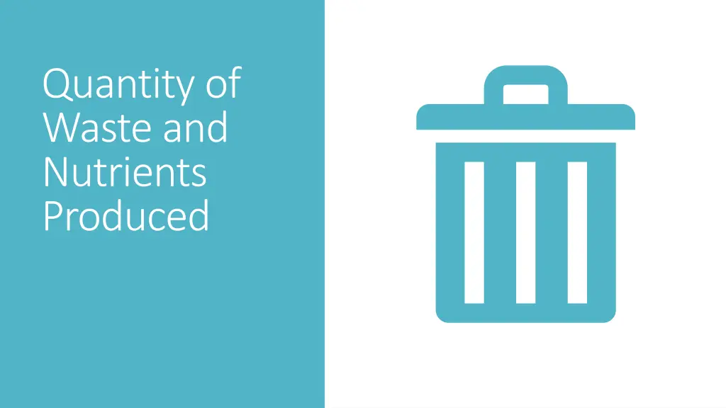 quantity of waste and nutrients produced