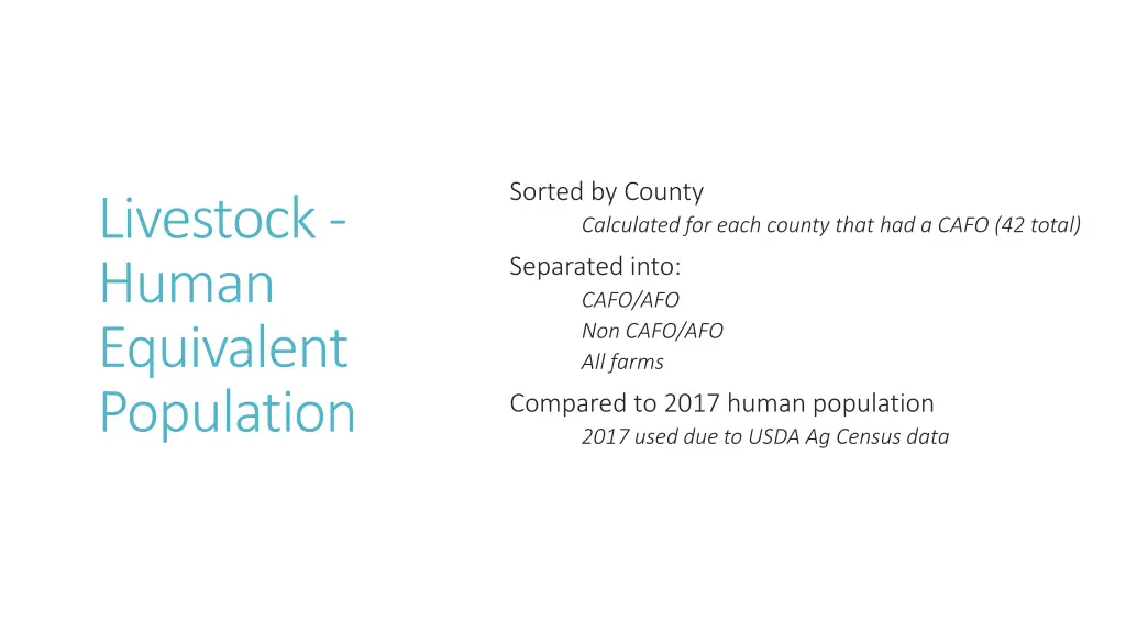 sorted by county calculated for each county that