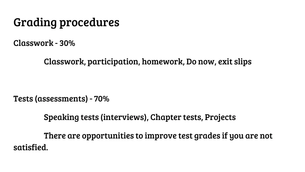 grading procedures