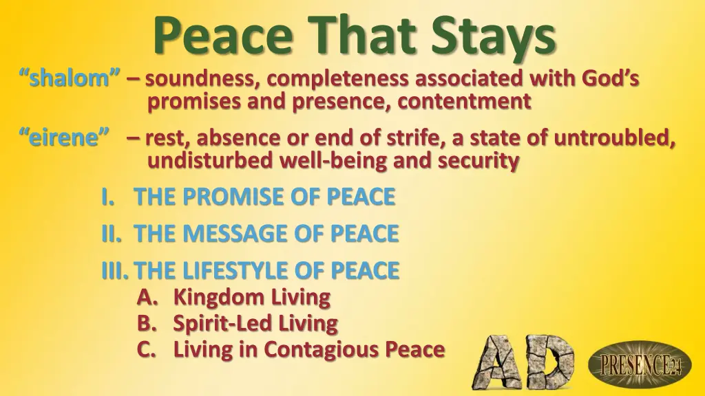 peace that stays shalom soundness completeness