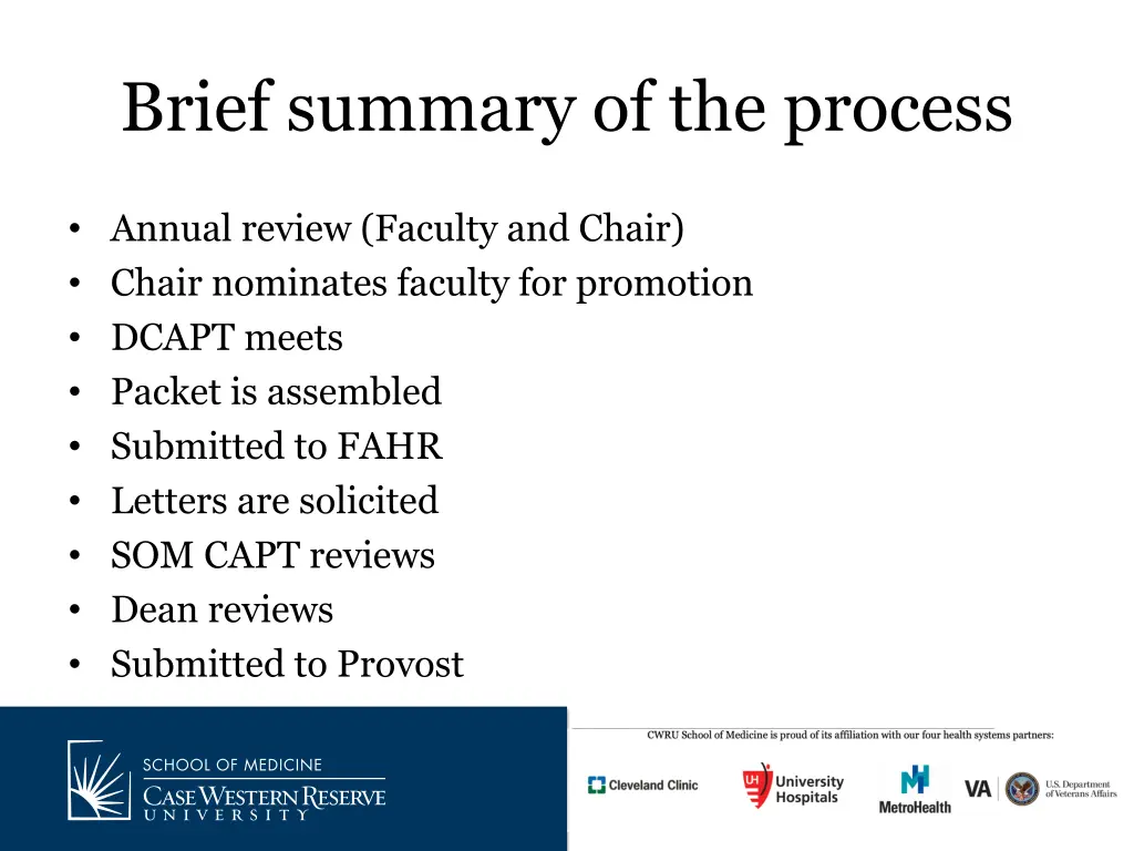 brief summary of the process