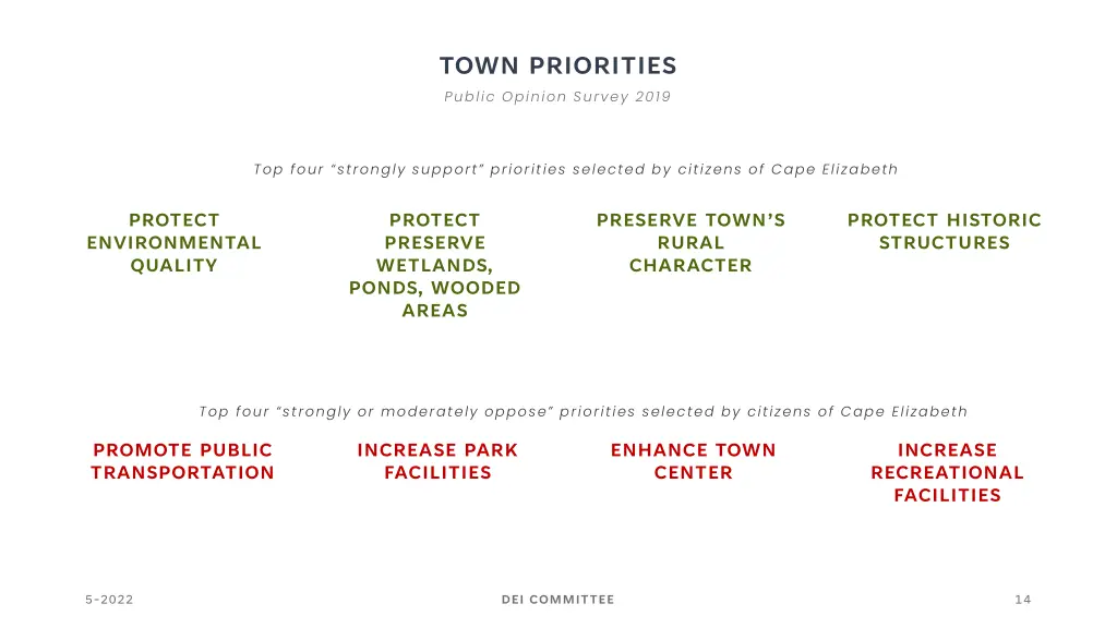 town priorities public opinion survey 2019