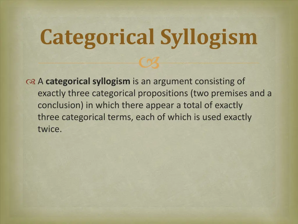 categorical syllogism