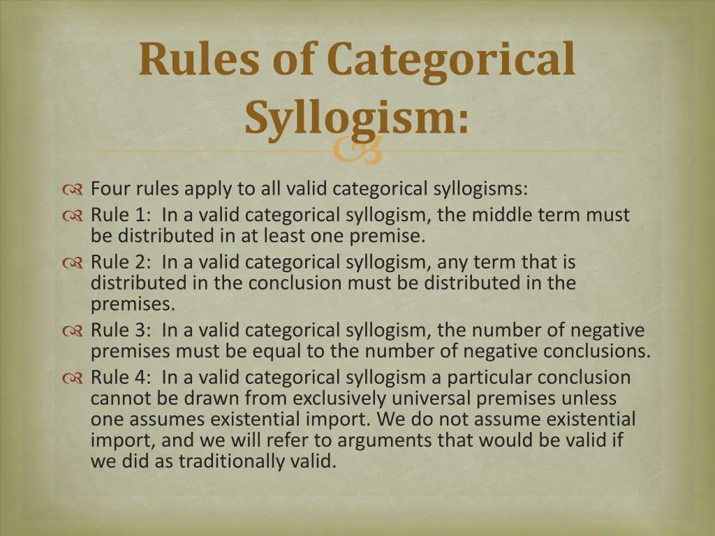 rules of categorical syllogism