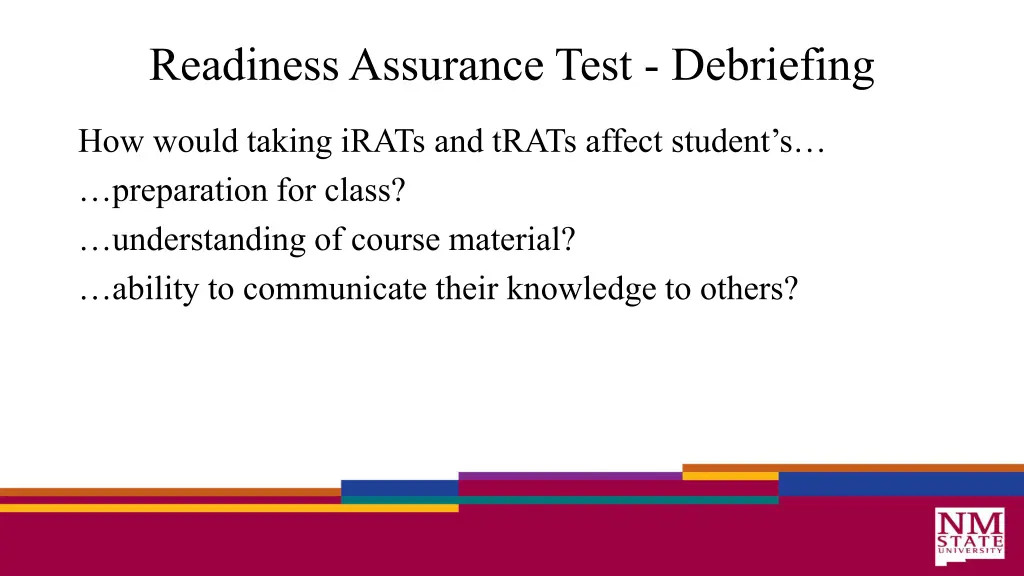 readiness assurance test debriefing
