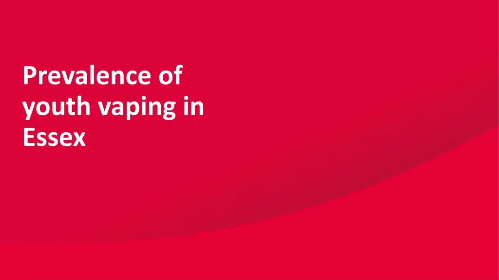 prevalence of youth vaping in essex