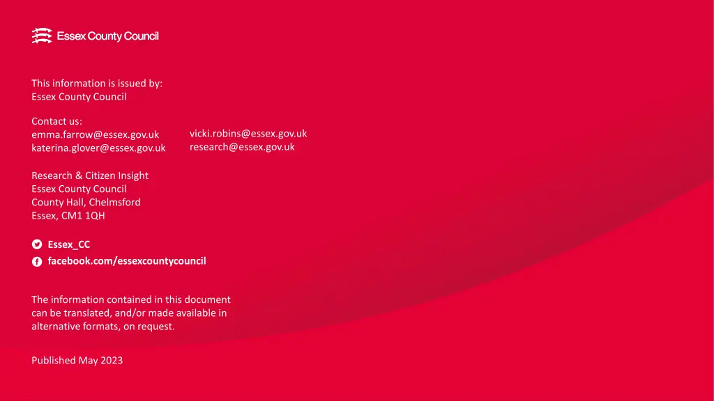 this information is issued by essex county council