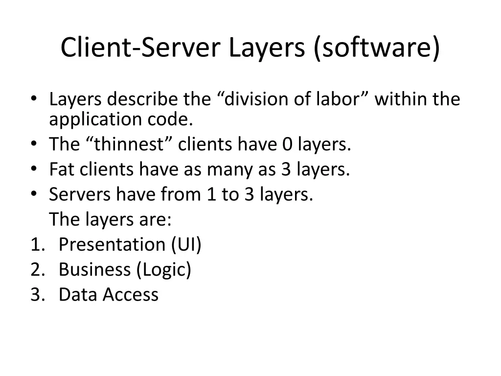 client server layers software