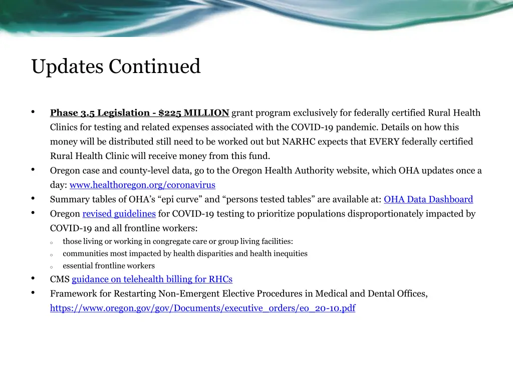 updates continued