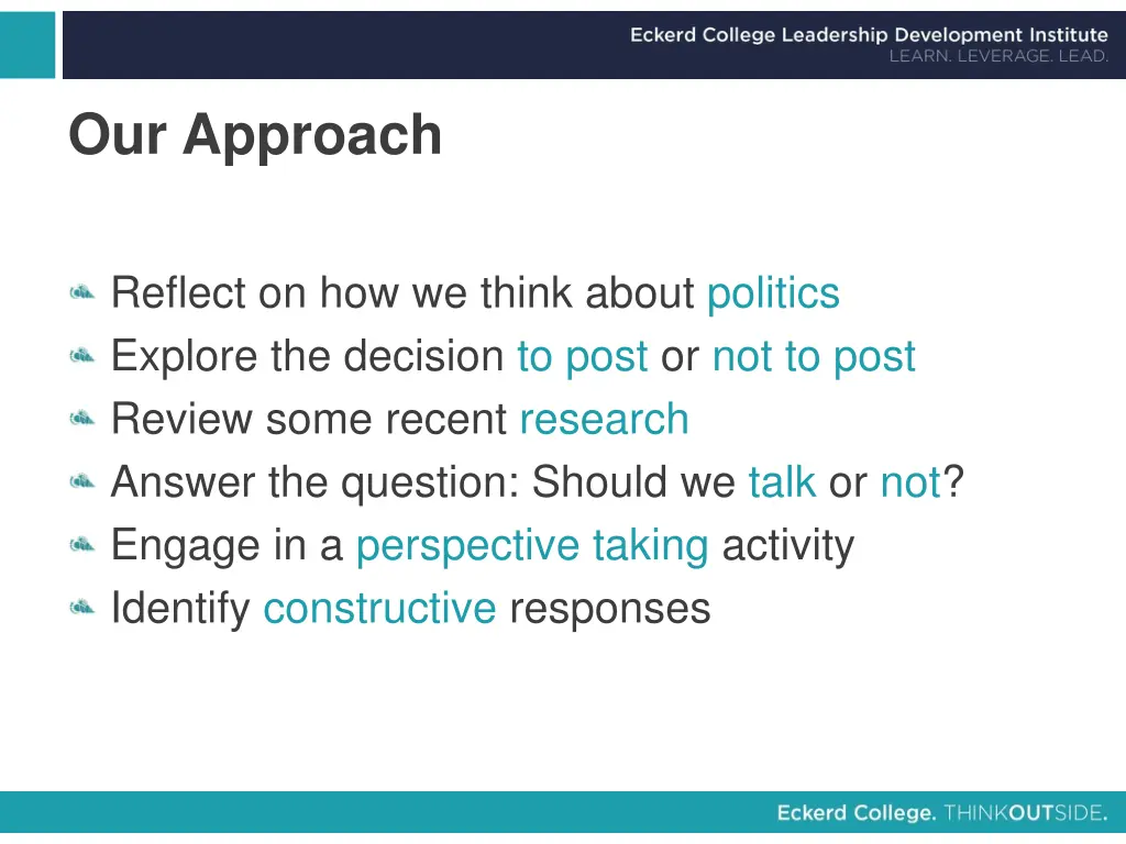 our approach