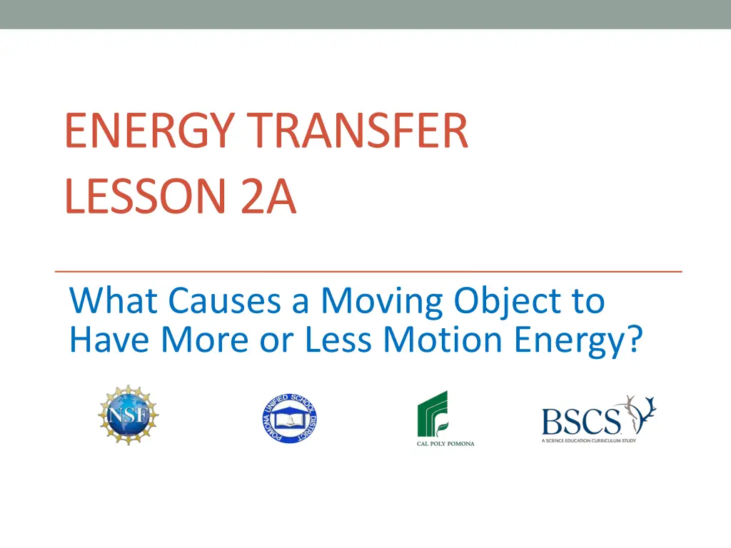 energy transfer lesson 2a