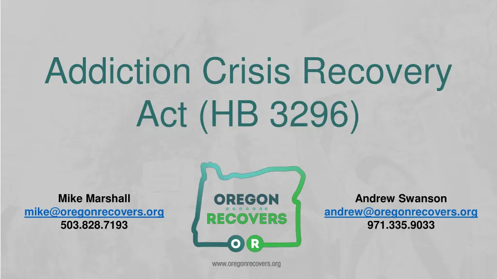 addiction crisis recovery act hb 3296