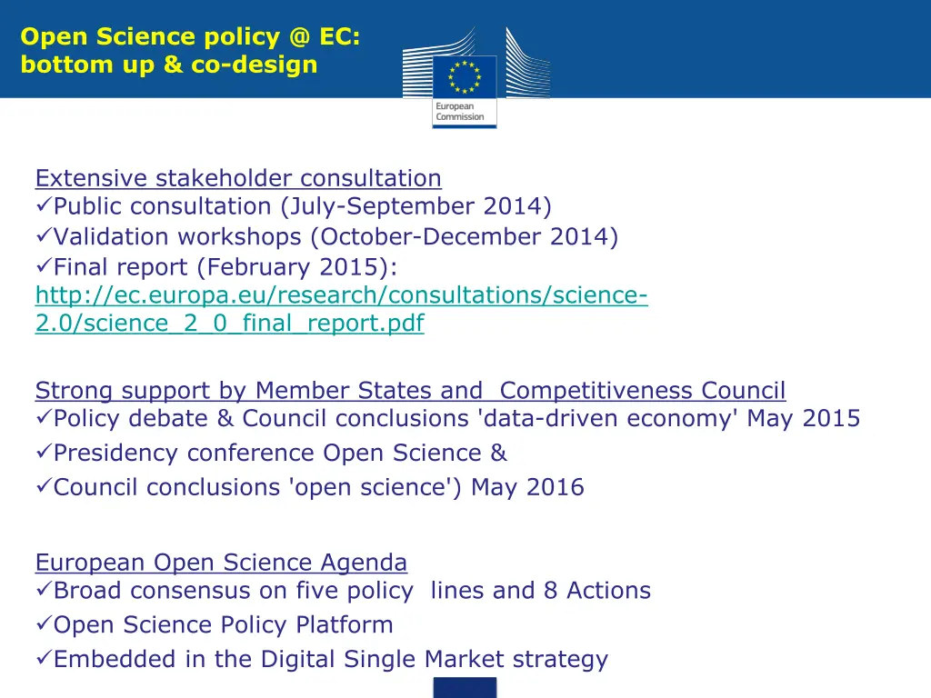 open science policy @ ec bottom up co design