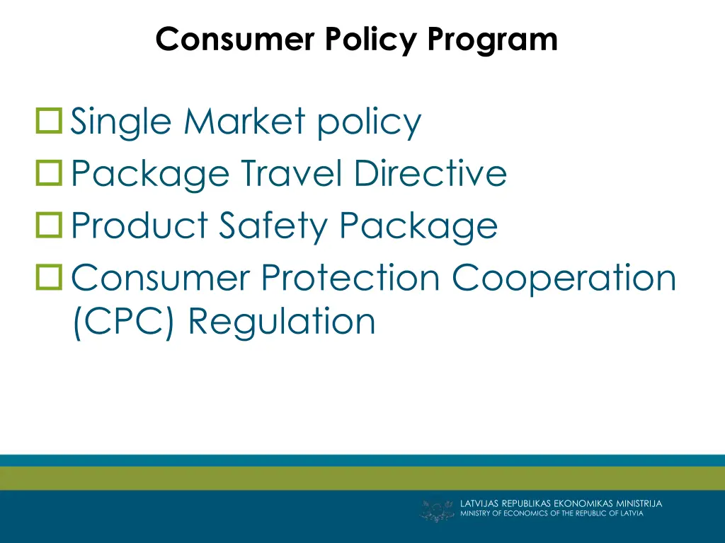 consumer policy program