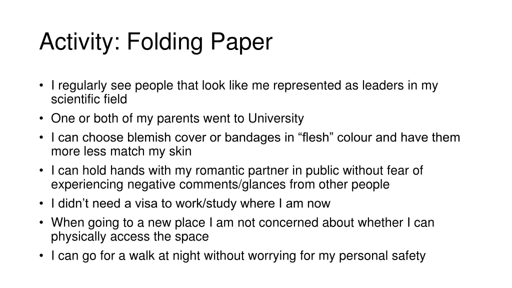 activity folding paper