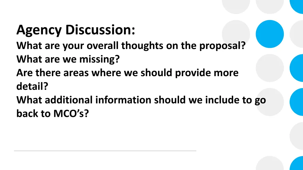 agency discussion what are your overall thoughts