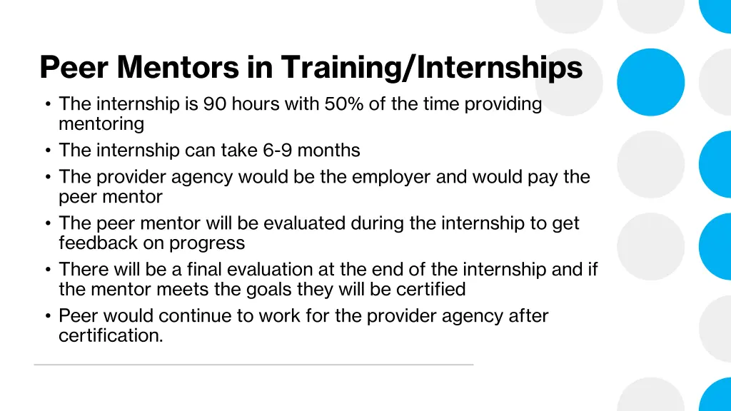 peer mentors in training internships 1