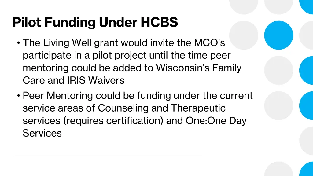 pilot funding under hcbs