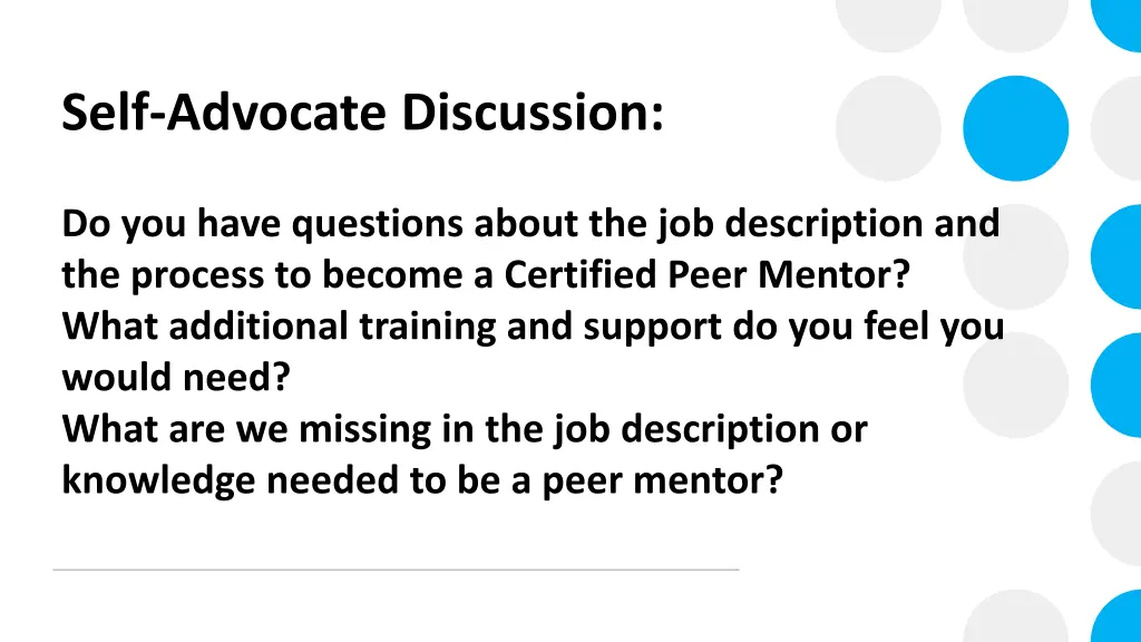 self advocate discussion